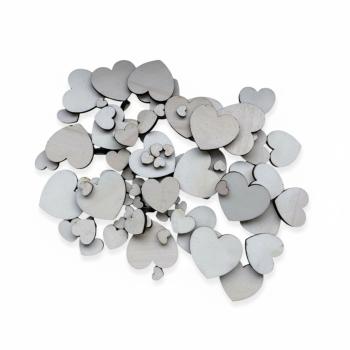 Holz Herzen Streudeko – 50 Stück – Deko Herzen aus Holz für Hochzeit, Tischdeko, Basteln & DIY – Lasercut Herzchen in 1–4 cm